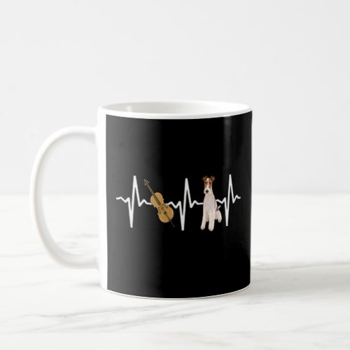 Chello Wire Fox Terrier Heartbeat Dog  Coffee Mug