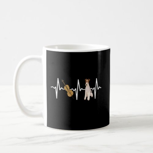 Chello Wire Fox Terrier Heartbeat Dog  Coffee Mug