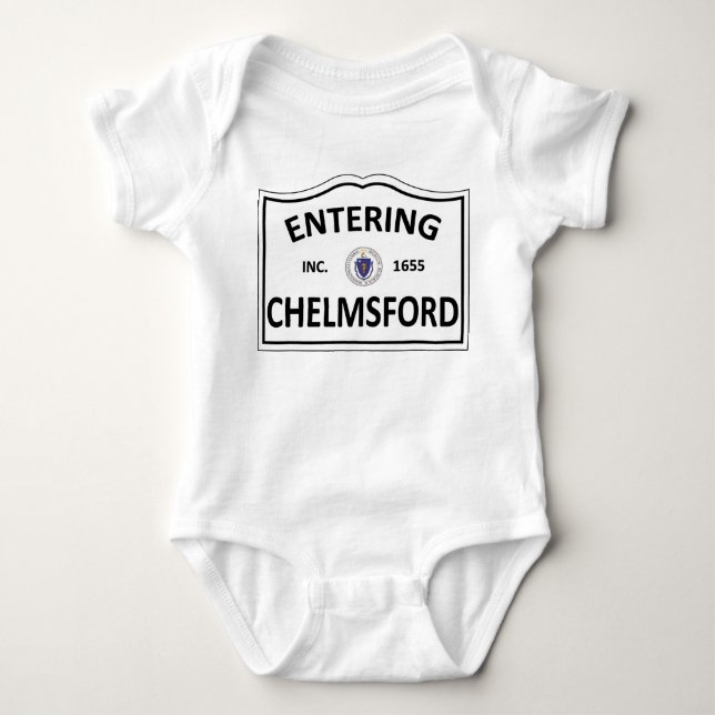CHELMSFORD MASSACHUSETTS Hometown Mass MA Townie Baby Bodysuit (Front)