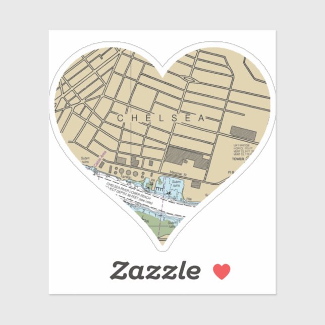 Chelsea Boston MA Nautical Chart Sticker (Sheet)