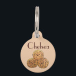 Chelsea Buns UK Currant Bun Bakery British Food Pet ID Tag<br><div class="desc">Design features an original marker illustration of a classic British Chelsea bun, a type of currant bun made with yeast dough, spices, currants, brown sugar and butter and glazed with a sweet syrup. This baking design is also available on other products. Lots of additional UK food-themed illustrations are also available...</div>
