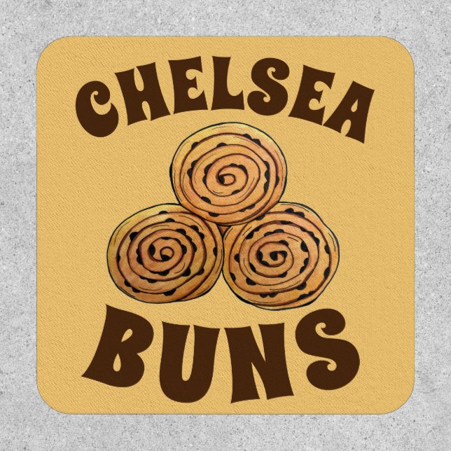 Chelsea Buns UK Currant Bun British Food Baking Patch (Front)
