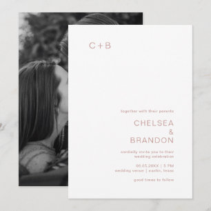 Chelsea Dusty Pink Modern Wedding Invitation