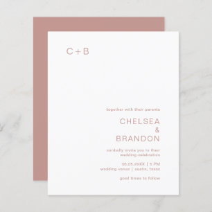 Chelsea Dusty Pink Modern Wedding Invitation