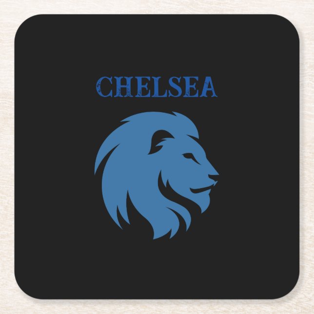 Chelsea FC with lion image. Customizable. Coasters (Front)