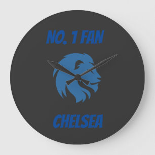Chelsea FC with lion image. Customizable.   Large Clock