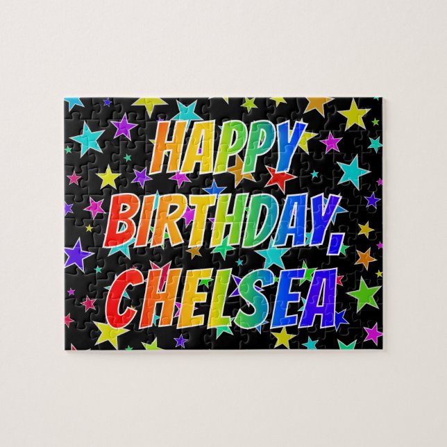 "CHELSEA" First Name, Fun "HAPPY BIRTHDAY" Jigsaw Puzzle (Horizontal)