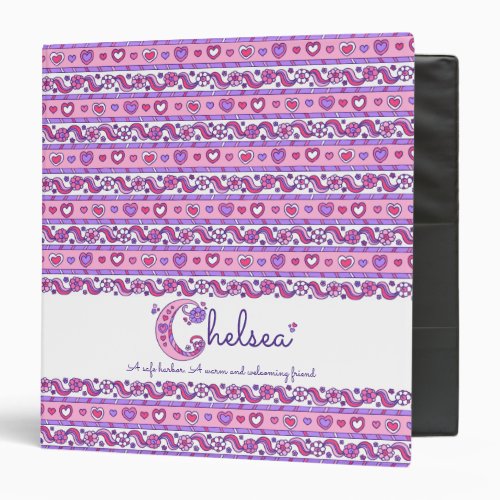 Chelsea letter C hearts flowers name meaning Binder