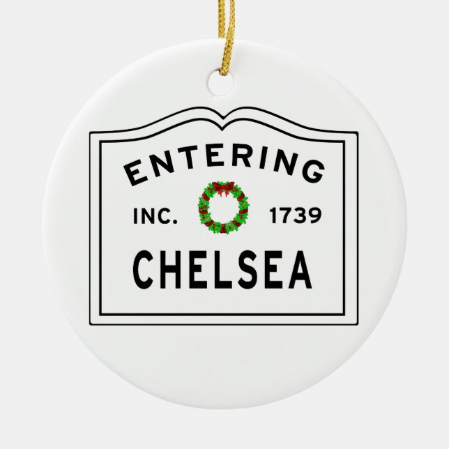 Chelsea, MA Holiday Wreath Metal Ornament (Front)