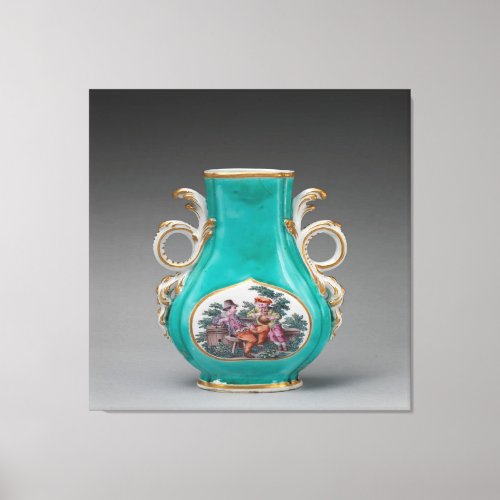 Chelsea Porcelain Turquoise Vase  Canvas Print