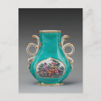 Chelsea Porcelain Turquoise Vase Postcard