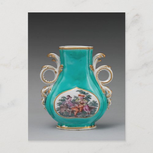 Chelsea Porcelain Turquoise Vase  Postcard