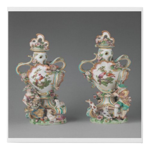 Chelsea Porcelain Twin Vase Faux Canvas Print