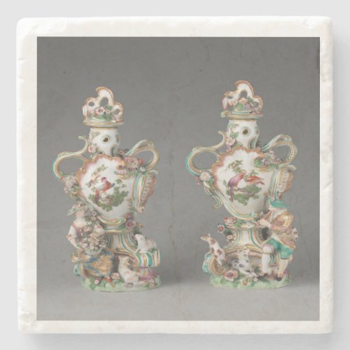 Chelsea Porcelain Twin Vase Stone Coaster