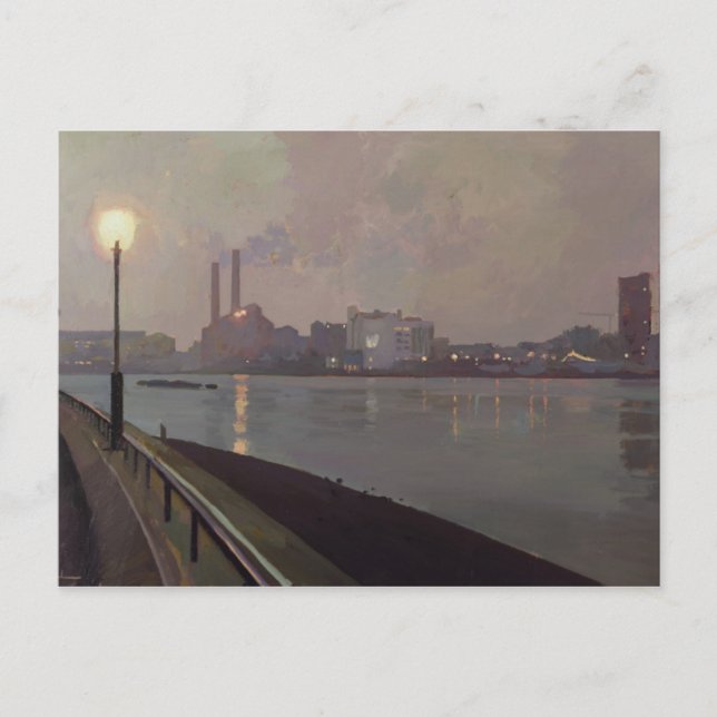 Chelsea Power Station by Night Postcard (Front)