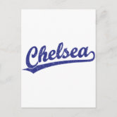 Chicago script logo in red postcard, Zazzle