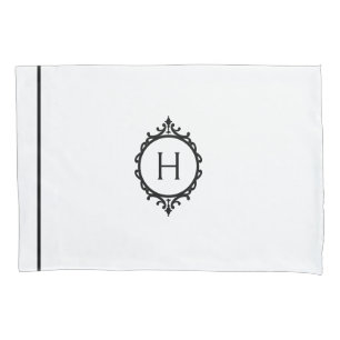 Chelsea Stormy Blue and White Monogrammed Pillow Case