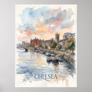 Chelsea Watercolor Cityscape Manhattan Poster