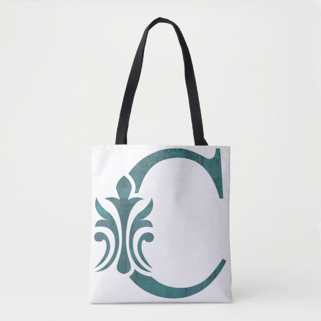 CHEM CHARMED -C- leathered teal Tote Bag (Front)