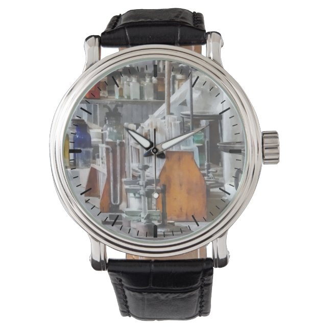 Chem Lab With Test Tubes And Retort Watch (Front)