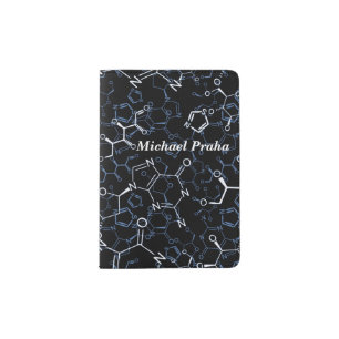 Chemical Chemistry Symbols Background Personalized Passport Holder