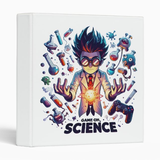 Chemical Concoction Game On, Science Theme 3 Ring Binder (Front/Spine)