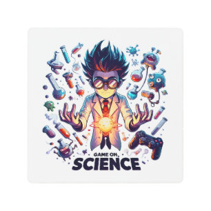 Chemical Concoction Game On, Science Theme Metal Print