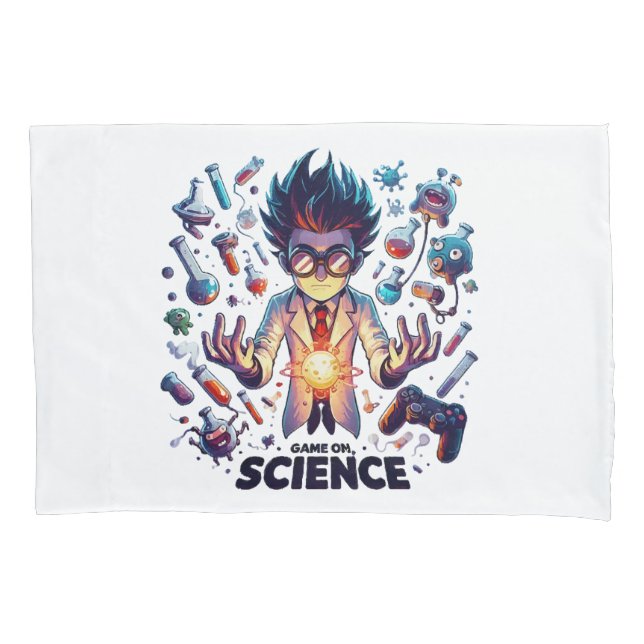 Chemical Concoction Game On, Science Theme Pillow Case (Front)