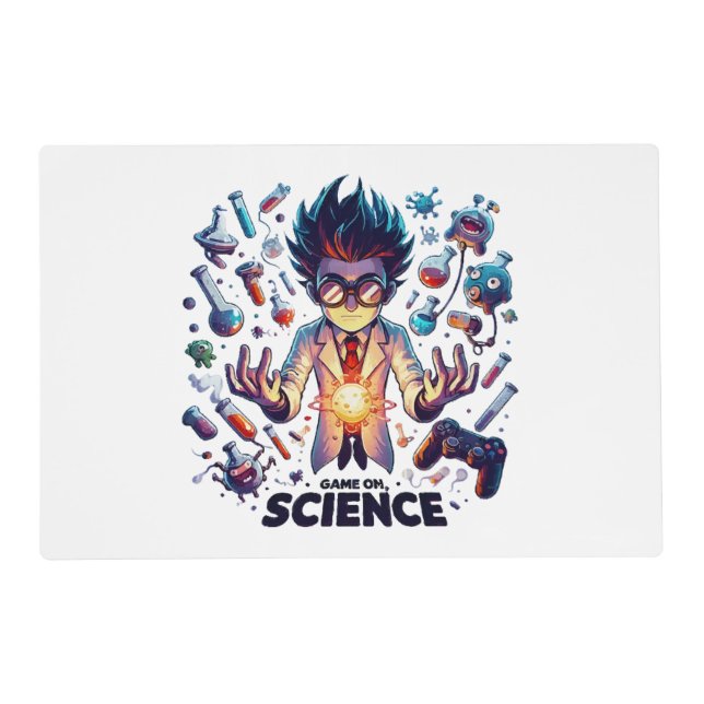 Chemical Concoction Game On, Science Theme Placemat (Front)