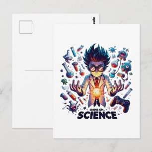 Chemical Concoction Game On, Science Theme Postcard