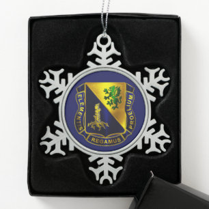 Chemical Corps Snowflake Pewter Christmas Ornament