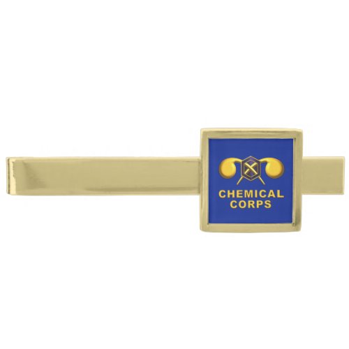Chemical Corps Veteran   Gold Finish Tie Bar