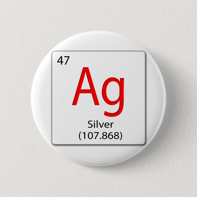 chemical element tile Ag — Silver Button (Front)