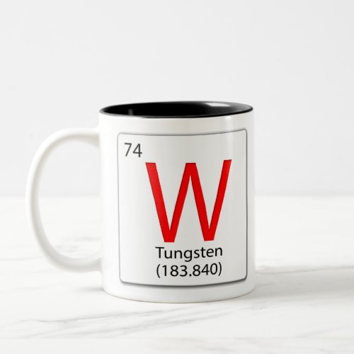Chemical element tile W Tungsten Two_Tone Coffee Mug