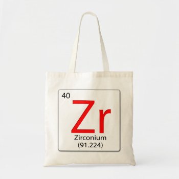 Chemical Element Tile Zr - Zirconium. Tote Bag by Funkyworm at Zazzle