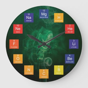Chemical Elements And Periodic Table Clock by srk4you at Zazzle