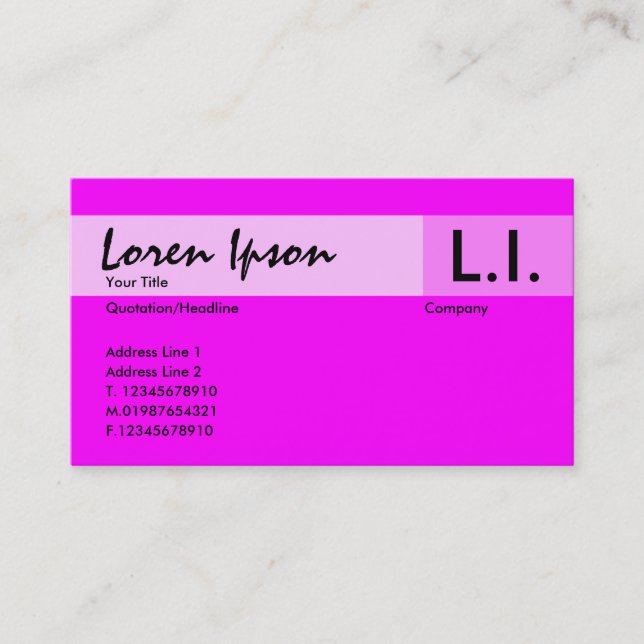 Chemical Elements - Magenta Business Card (Front)