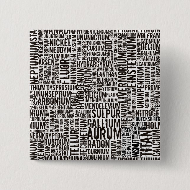 Chemical Elements Pinback Button (Front)