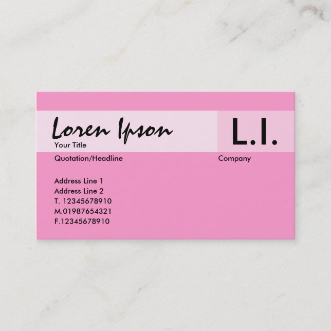 Chemical Elements - Pink Business Card (Front)