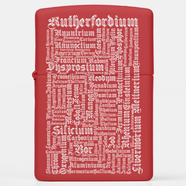 Chemical Elements Zippo Lighter (Front)