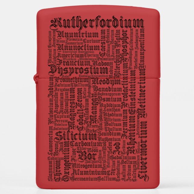 Chemical Elements Zippo Lighter (Front)