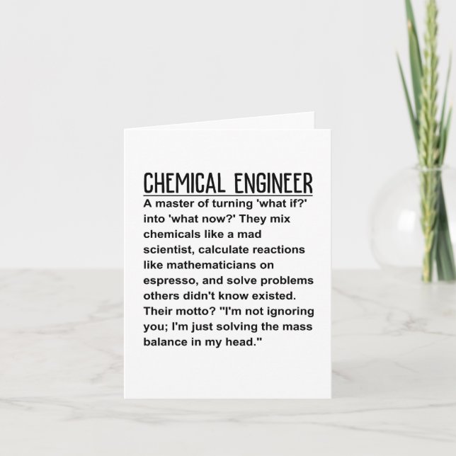 Chemical engineer card (Front)