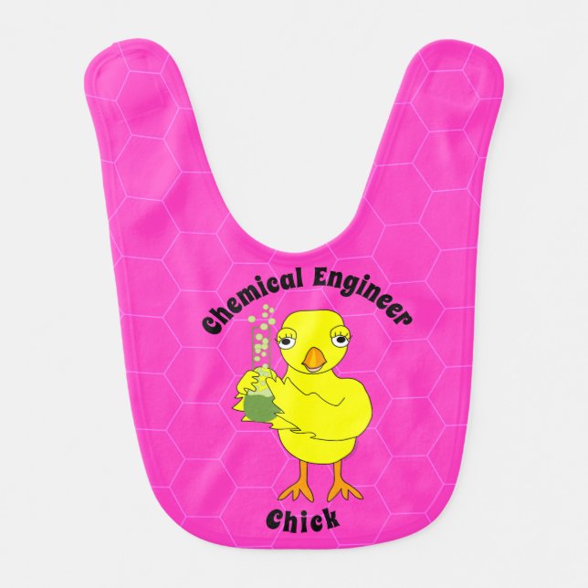 Chemical Engineer Chick Baby Bib (Front)
