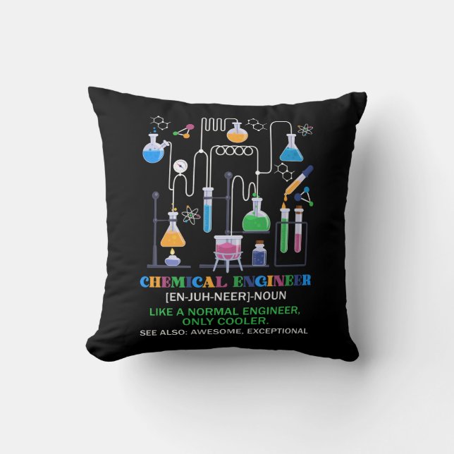 Chemical Engineer Definition Like A Normal Enginee Throw Pillow (Front)