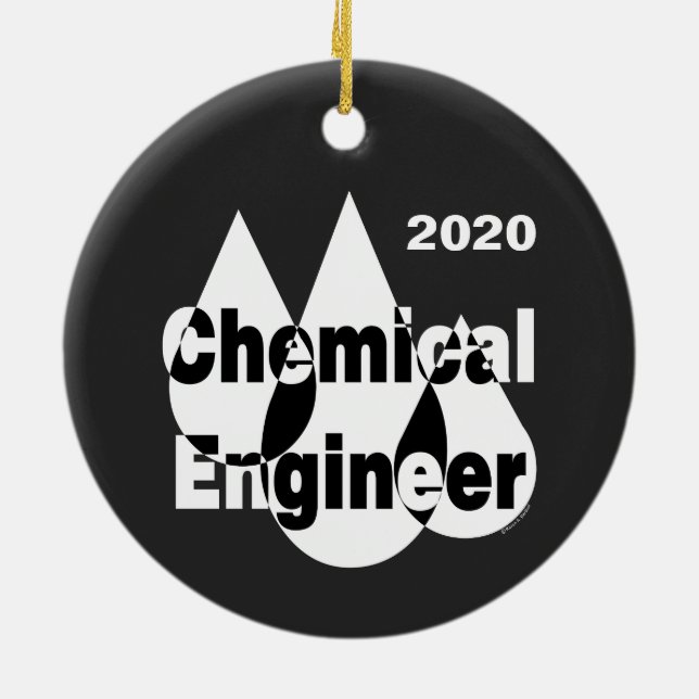 Chemical Engineer Drops Ceramic Ornament (Back)