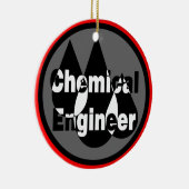 Chemical Engineer Drops Circle Ceramic Ornament (Right)