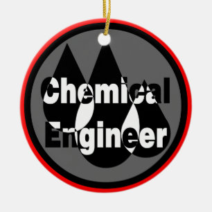 Chemical Engineer Drops Circle Ceramic Ornament