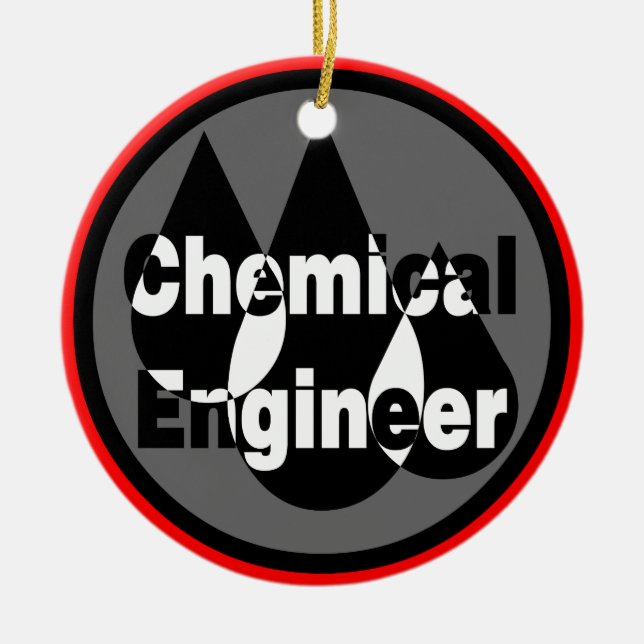 Chemical Engineer Drops Circle Ceramic Ornament (Front)