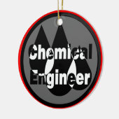 Chemical Engineer Drops Circle Ceramic Ornament (Left)