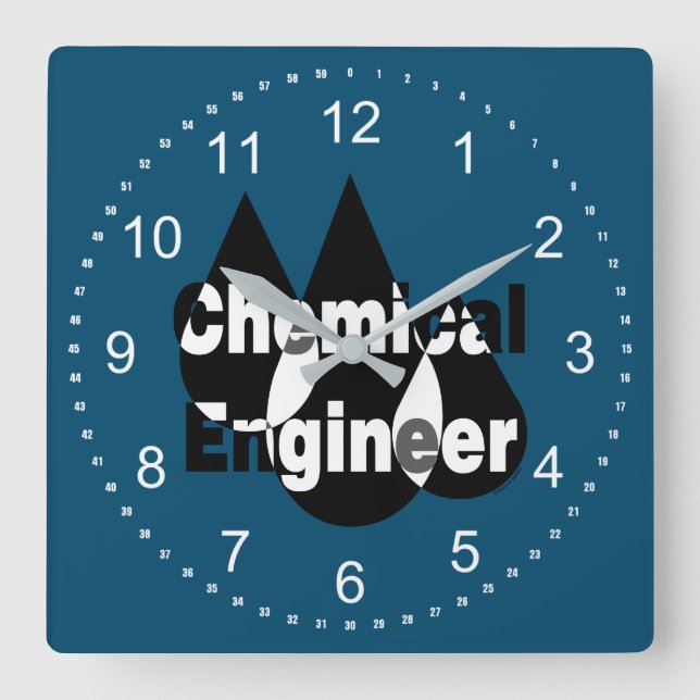 Chemical Engineer Drops Square Wall Clock (Front)